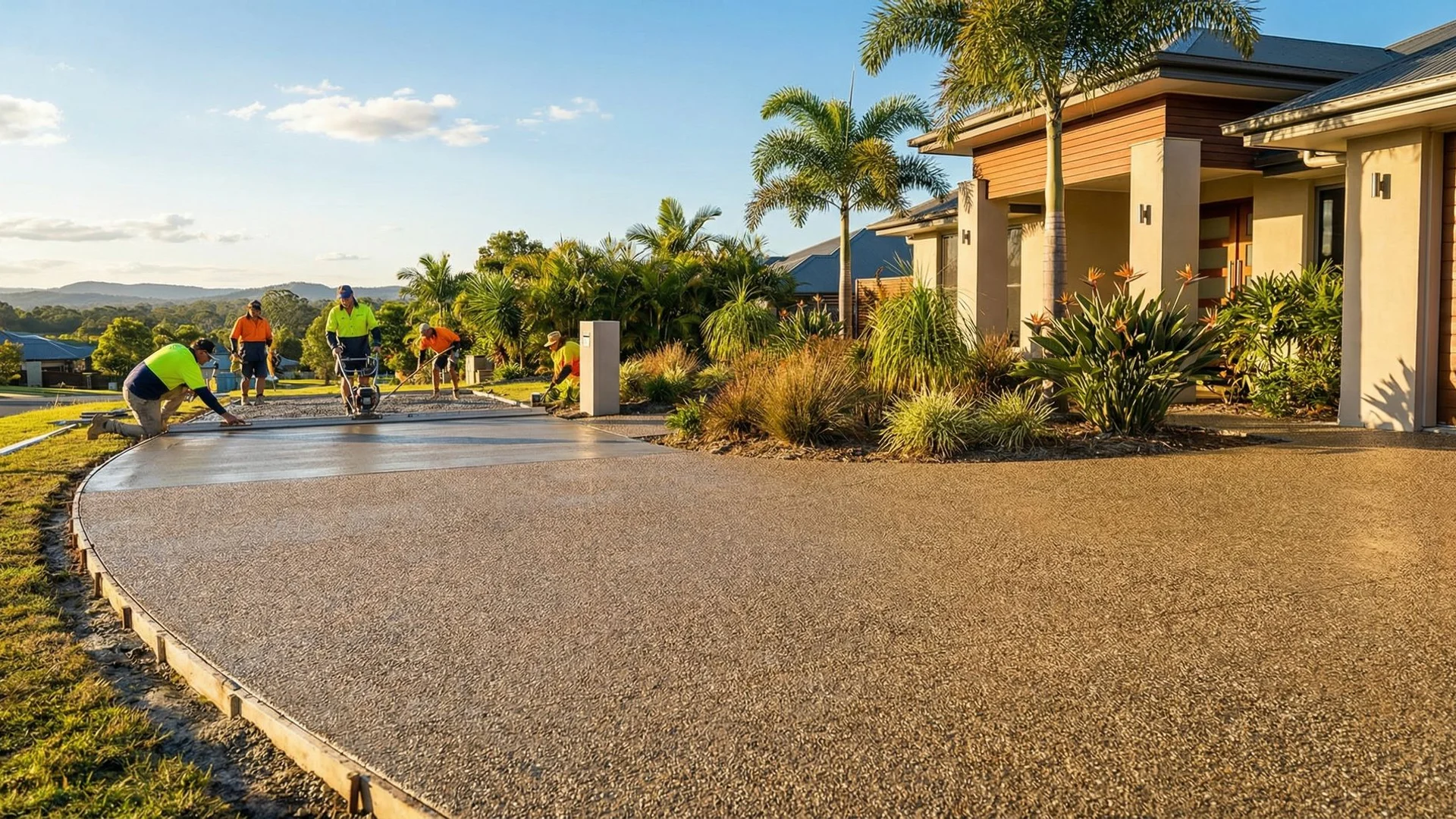 Professional concrete driveway installation on the Gold Coast